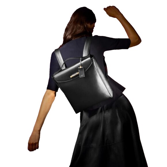 New TUMI leather handbag purse backpack Pavia Italy bag travel laptop Rare luxe main image 11